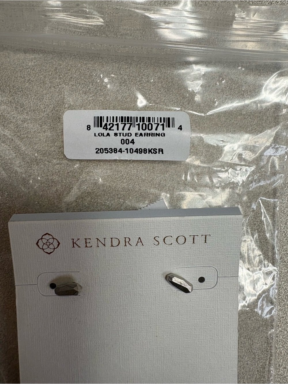 Kendra Scott Lola Stud Earrings Silver Gunmetal New With Tags